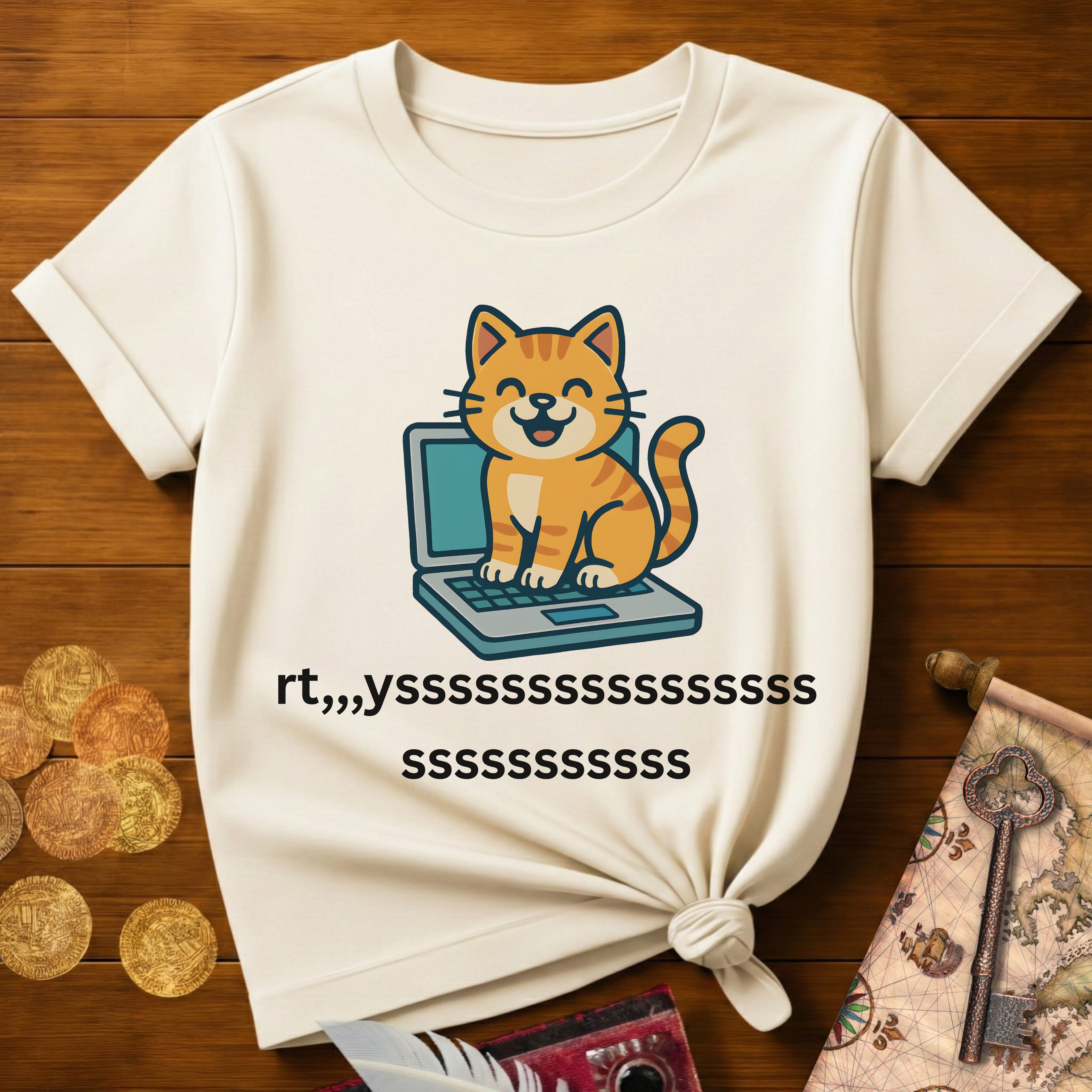 Cat Laptop T-Shirt