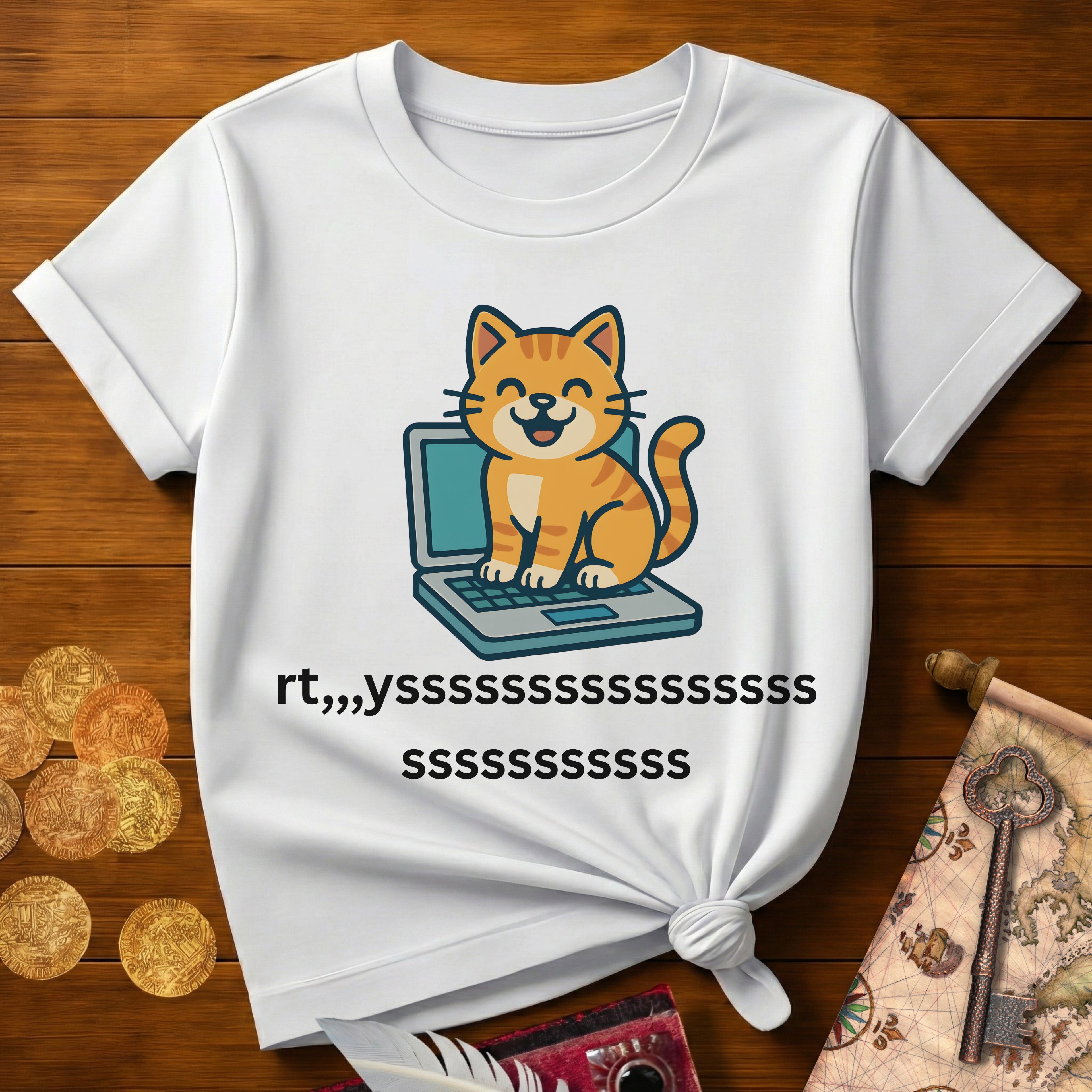 Cat Laptop T-Shirt