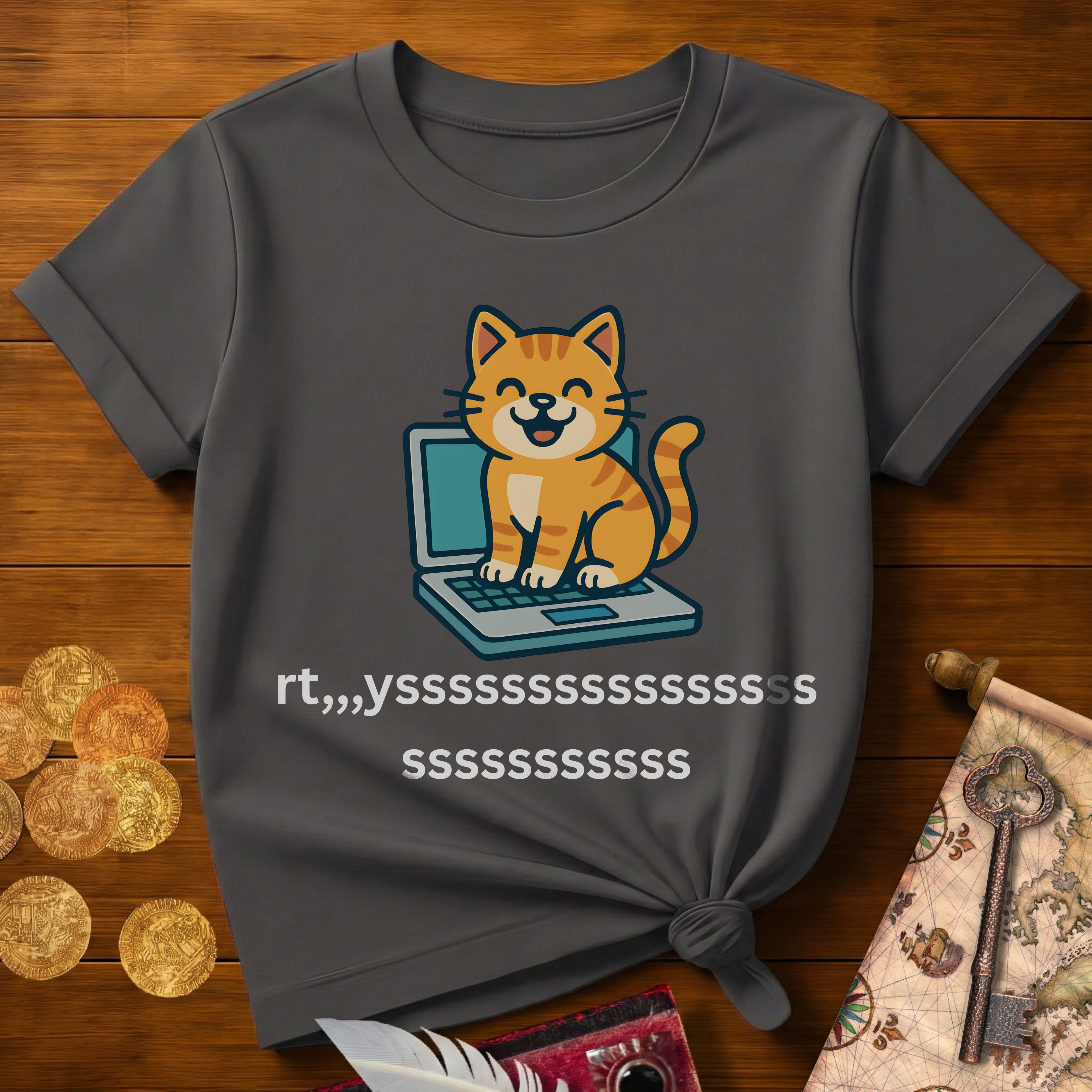Cat Laptop T-Shirt